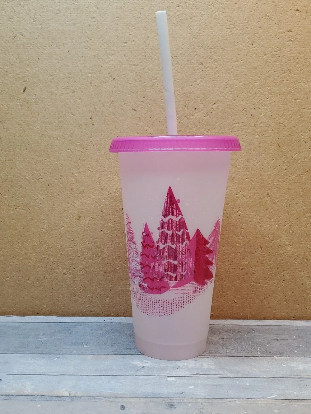 Starbucks Holiday Christmas Reusable 24 Oz Cold Cups with Lids & Straws